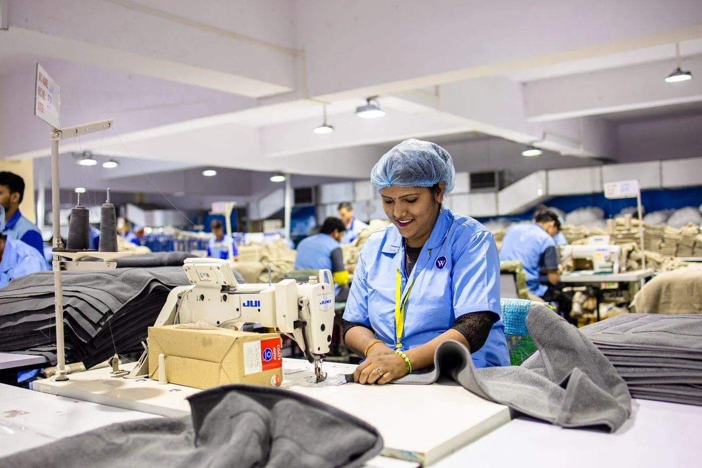 Garment factory sewing floor