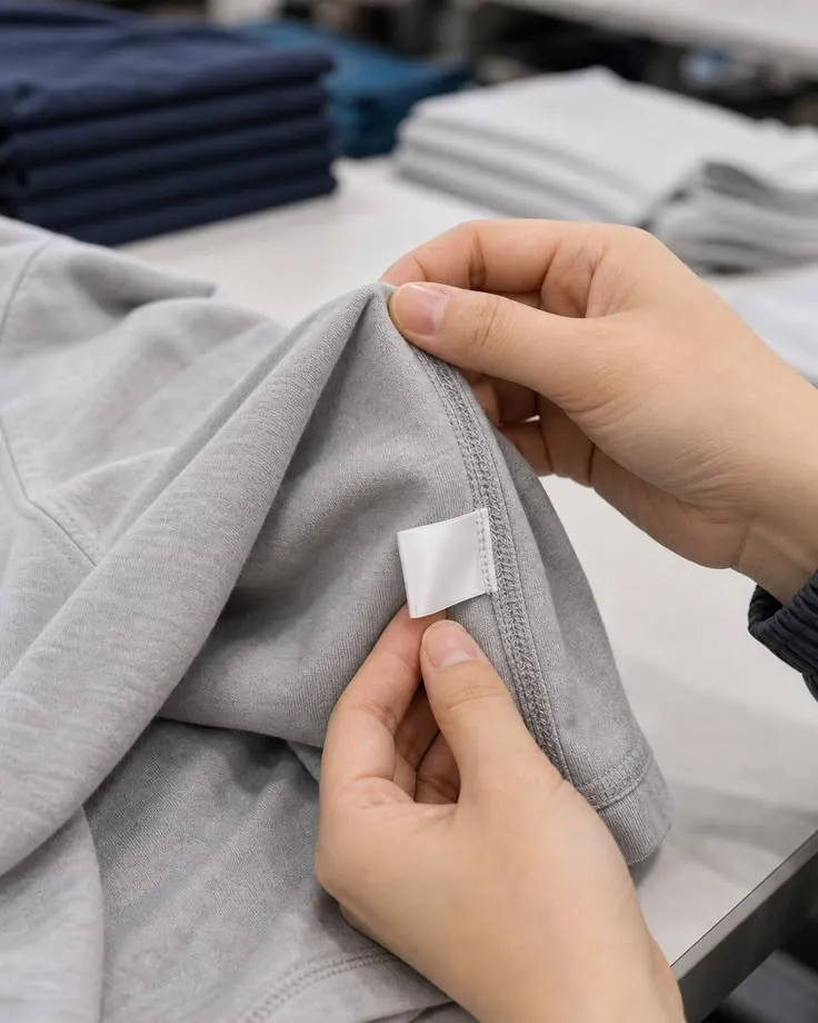 Sewing a custom label onto a garment